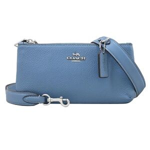 Coach Sky Blue Crossbody Bag with Silver Accents